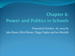 Chapter 6: Power and Politics in Schools