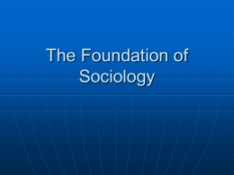 The Foundation of Sociology
