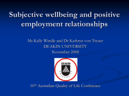 Subjective wellbeing and positive employment relationships