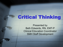 Critical Thinking - HealthcareSource