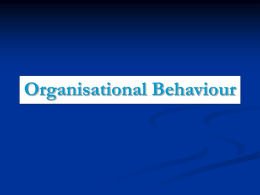 Organisational Behaviour - Human resource management