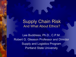 Supply Chain Risk And What About Ethics?