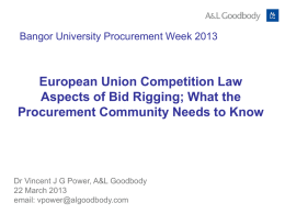 European Union Competition Law Aspects of Bid Rigging