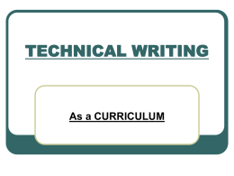TECHNICAL WRITING - Luzerne County Community College