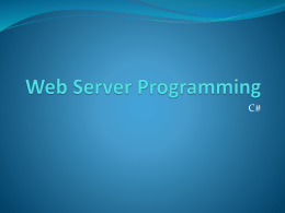 Web Server Programming
