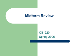 Midterm Review - Cedarville University