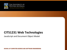 CITS1231 Web Technologies - University of Western Australia