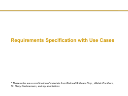 Requirements Specification with Use Cases