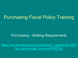 Purchasing Fiscal Policy Training
