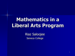 Mathematics in a Liberal Arts Program