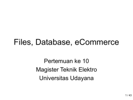 Files, Database, eCommerce