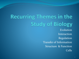 Recurring Themes in the Study of Biology