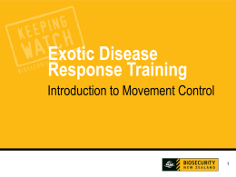 Intro to Movement Control - Biosecurity in New Zealand