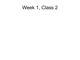 Week 1, Class 2