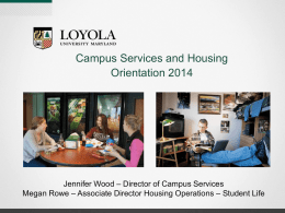 Campus Services Orientation 2014