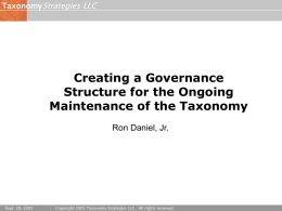Taxonomy Governance