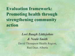 Evaluation framework: Promoting health through