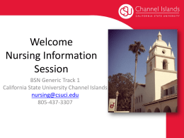 Information Session - California State University, Channel