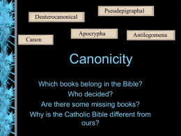 Canonicity - Searcher’s Class