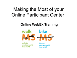 Making the Most of your Online Participant Center