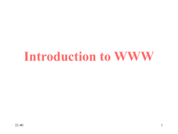 Introduction to WWW
