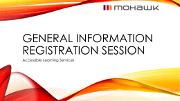 General Information Registration Session