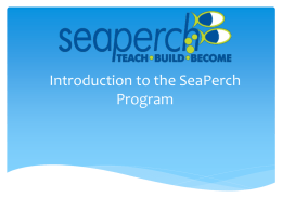 Welcome to the Sea Perch Program