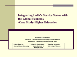 Integrating India’s Service Sector with the Global Economy -An