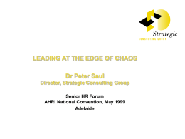 LEADING AT THE EDGE OF CHAOS