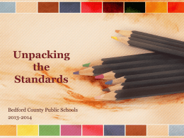 Unpacking Math Standards - Bedford County Public Schools