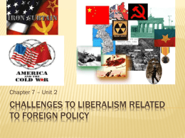 Challenges to liberalism related to foreign policy