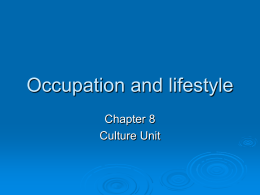 Occupation and lifestyle