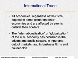 Chapter 30: International Trade, Comparative Advantage