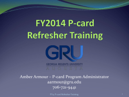 FY2012 P-card Refresher Training