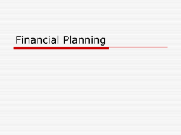Financial Planning