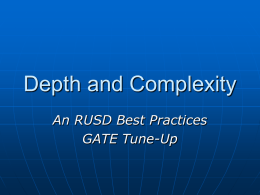 Depth and Complexity - Riverside Unified School District