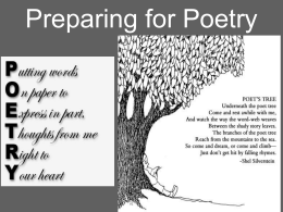 Preparing for Poetry