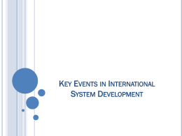 Key Events in International System Development