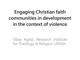 Engaging Christian faith communities in Africa in