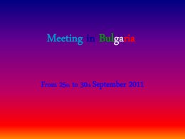 Meeting in Bulgaria