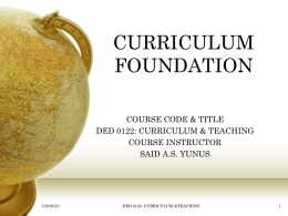 Steps in Curriculum Development