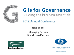 4th Annual Corporate Governance Symposium