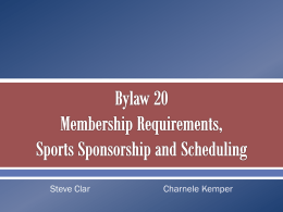 Bylaw 20 – Sports Sponsorship