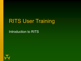 RITS User Interface Project