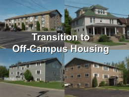 Transition to Off-Campus Housing Meeting