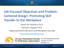 Job-Focused Objectives and Problem
