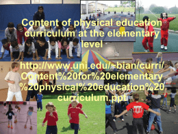 Content for elementary physical education curriculum