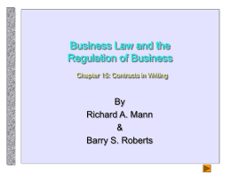 Business Law and the Regulation of Business Chapter 15