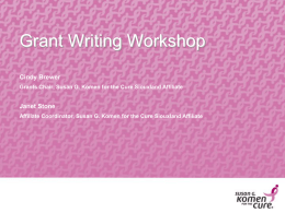 Grant Writing Workshop Presentation