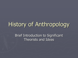 History of Anthropology - Fullerton Union High School